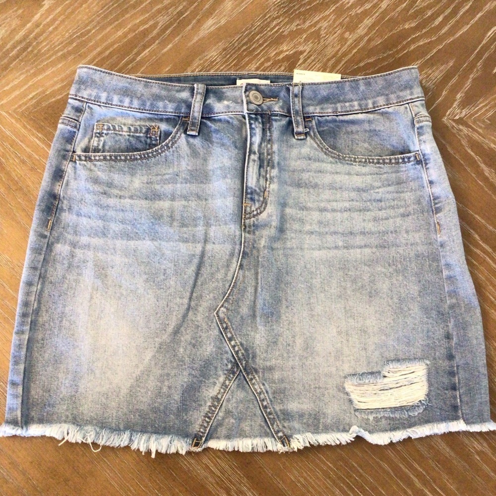 So Juniors Medium Wash 5 Pocket Stretch Denim Mini Skirt Size 11